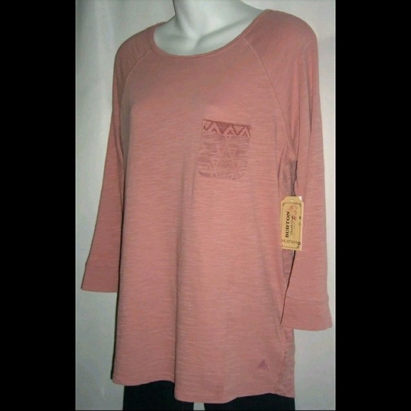 Burton Sports Goods Pink Aztec Raglan Shirt NWT S - Picture 2 of 7
